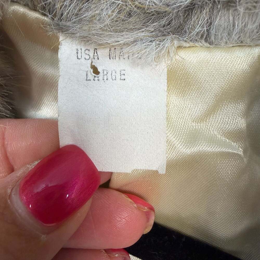 Vintage G. Caseratti Originals Gray Faux Fur Coat Women's Size Large USA Large - Picture 7 of 9